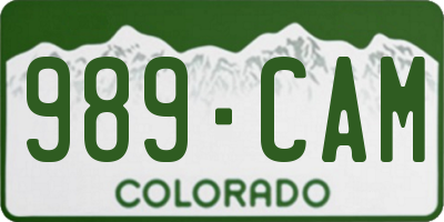 CO license plate 989CAM
