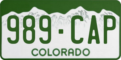 CO license plate 989CAP