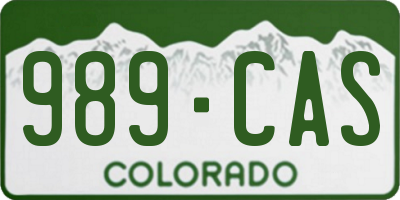CO license plate 989CAS