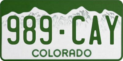 CO license plate 989CAY