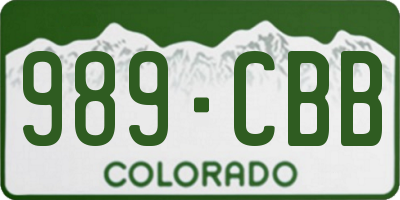 CO license plate 989CBB