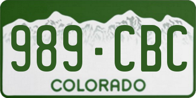 CO license plate 989CBC