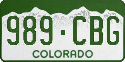 CO license plate 989CBG