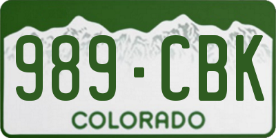 CO license plate 989CBK