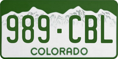 CO license plate 989CBL