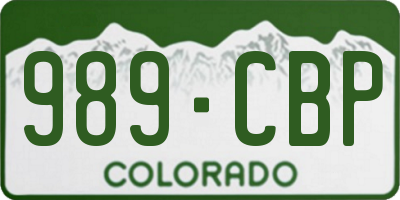 CO license plate 989CBP