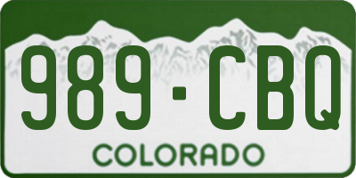 CO license plate 989CBQ