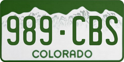 CO license plate 989CBS