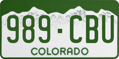 CO license plate 989CBU