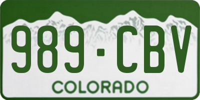 CO license plate 989CBV