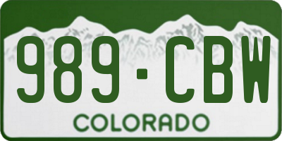 CO license plate 989CBW