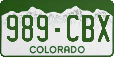 CO license plate 989CBX