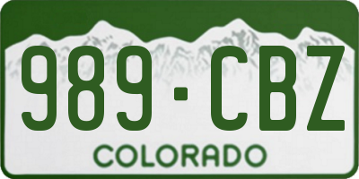 CO license plate 989CBZ