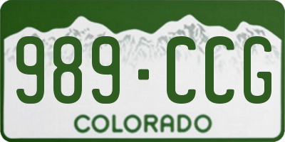 CO license plate 989CCG