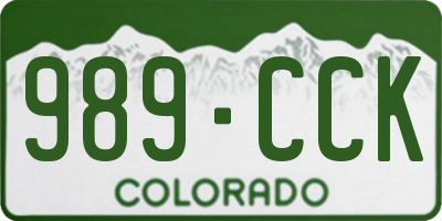 CO license plate 989CCK