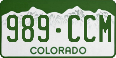 CO license plate 989CCM