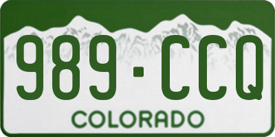 CO license plate 989CCQ