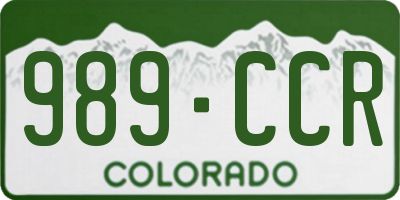CO license plate 989CCR