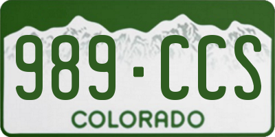 CO license plate 989CCS