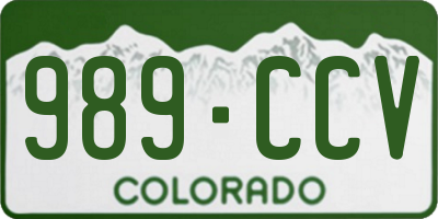 CO license plate 989CCV