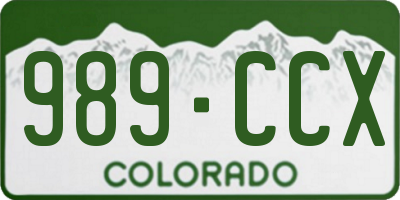 CO license plate 989CCX