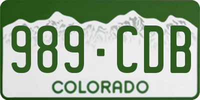 CO license plate 989CDB
