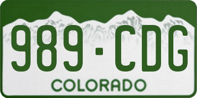 CO license plate 989CDG