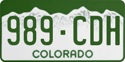 CO license plate 989CDH