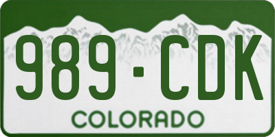 CO license plate 989CDK