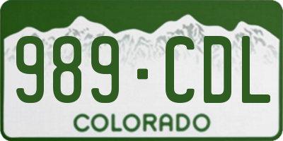 CO license plate 989CDL