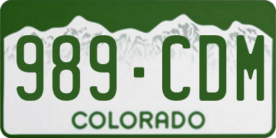 CO license plate 989CDM