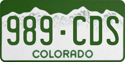 CO license plate 989CDS