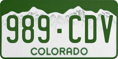 CO license plate 989CDV