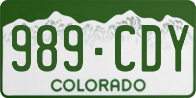 CO license plate 989CDY