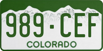 CO license plate 989CEF