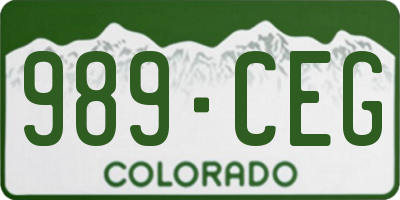 CO license plate 989CEG