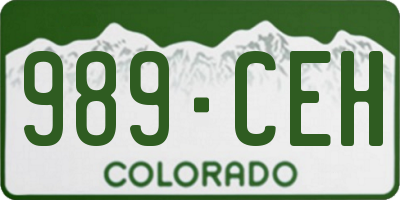 CO license plate 989CEH