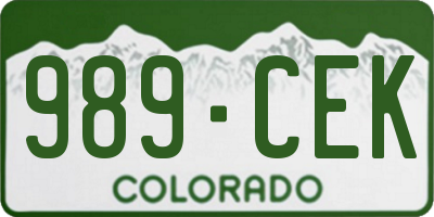 CO license plate 989CEK