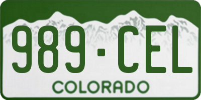CO license plate 989CEL