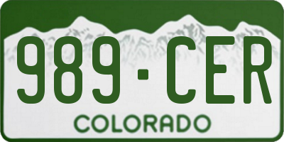 CO license plate 989CER
