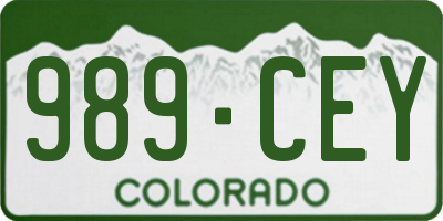 CO license plate 989CEY