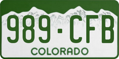 CO license plate 989CFB