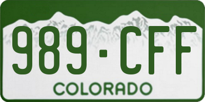 CO license plate 989CFF