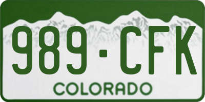 CO license plate 989CFK