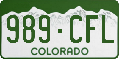 CO license plate 989CFL