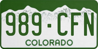 CO license plate 989CFN