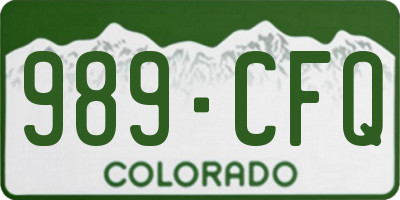 CO license plate 989CFQ