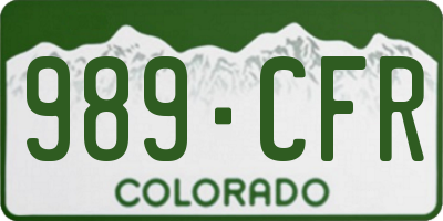 CO license plate 989CFR