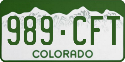 CO license plate 989CFT