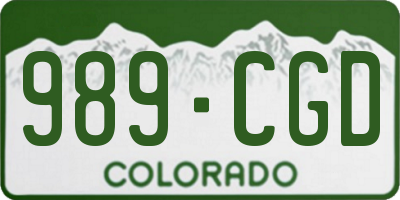 CO license plate 989CGD